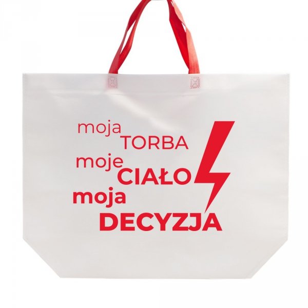 Torba z napisem &quot;Moja torba, moje ciało, moja decyzja&quot;  52x40 cm