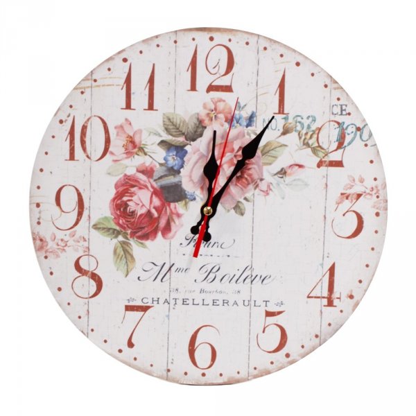 Zegar drewniany MDF - kwiaty