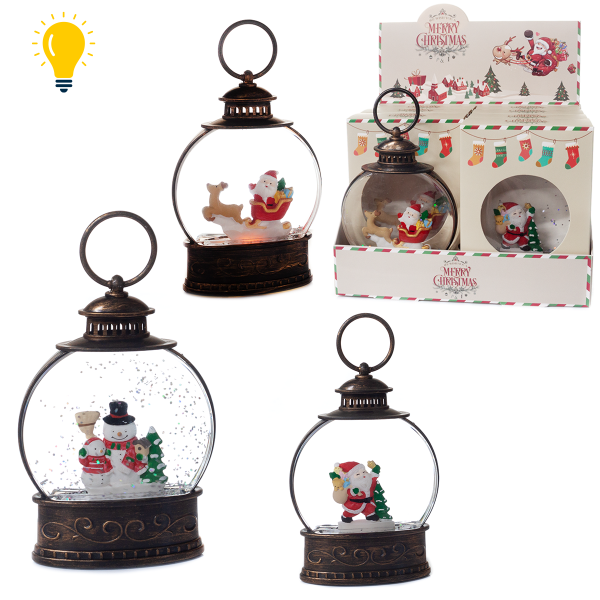 Kula wodna z motywem bożonarodzeniowym i oświetleniem LED. Różne wzory. 9x4x13 cm