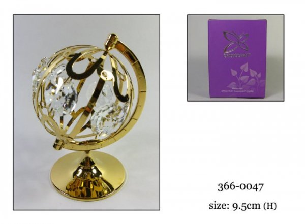 Figurka GLOBUS z kryształkami STRASS. 9.5 cm