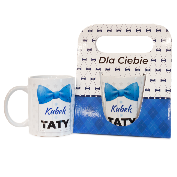 Kubek ceramiczny w ozdobnym opakowaniu z napisem &quot;Kubek Taty&quot;
