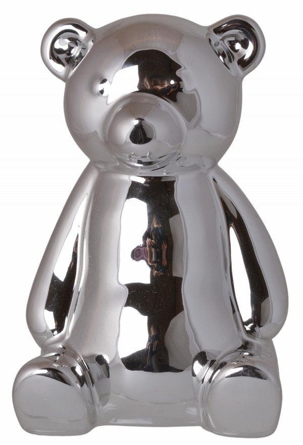 SKARBONKA CERAMICZNA MIŚ SREBRNY MAŁY 7,5x8x11,5 cm