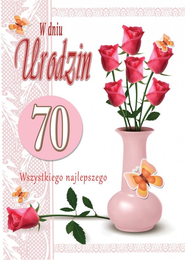 Karnet okolicznościowy z kopertką 'W Dniu 70 Urodzin&quot;'