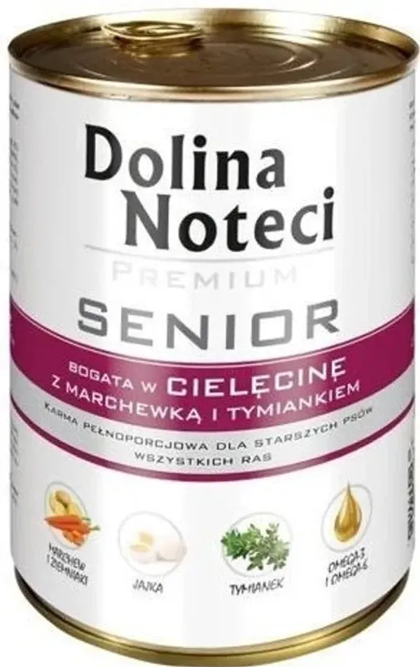 Dolina Noteci Premium Senior Cielęcina Z Marchewką I Tymiankiem 400g